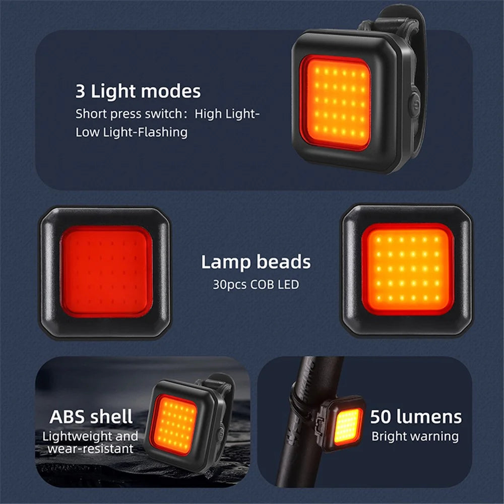 WEST BIKING YP0701418 Bike Cycling LED Light Road MTB Bicycle Safety Lamp - Orange Tail Light / Red Light - 2