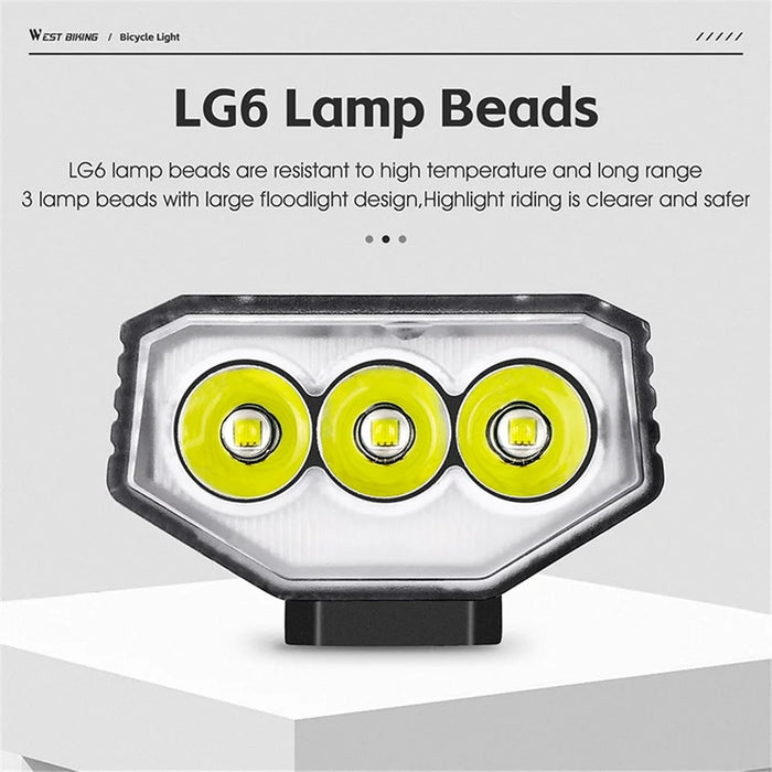WEST BIKING YP0701414 Bike LED Light Waterproof Bicycle Front Tube Headlight Lamp - 5