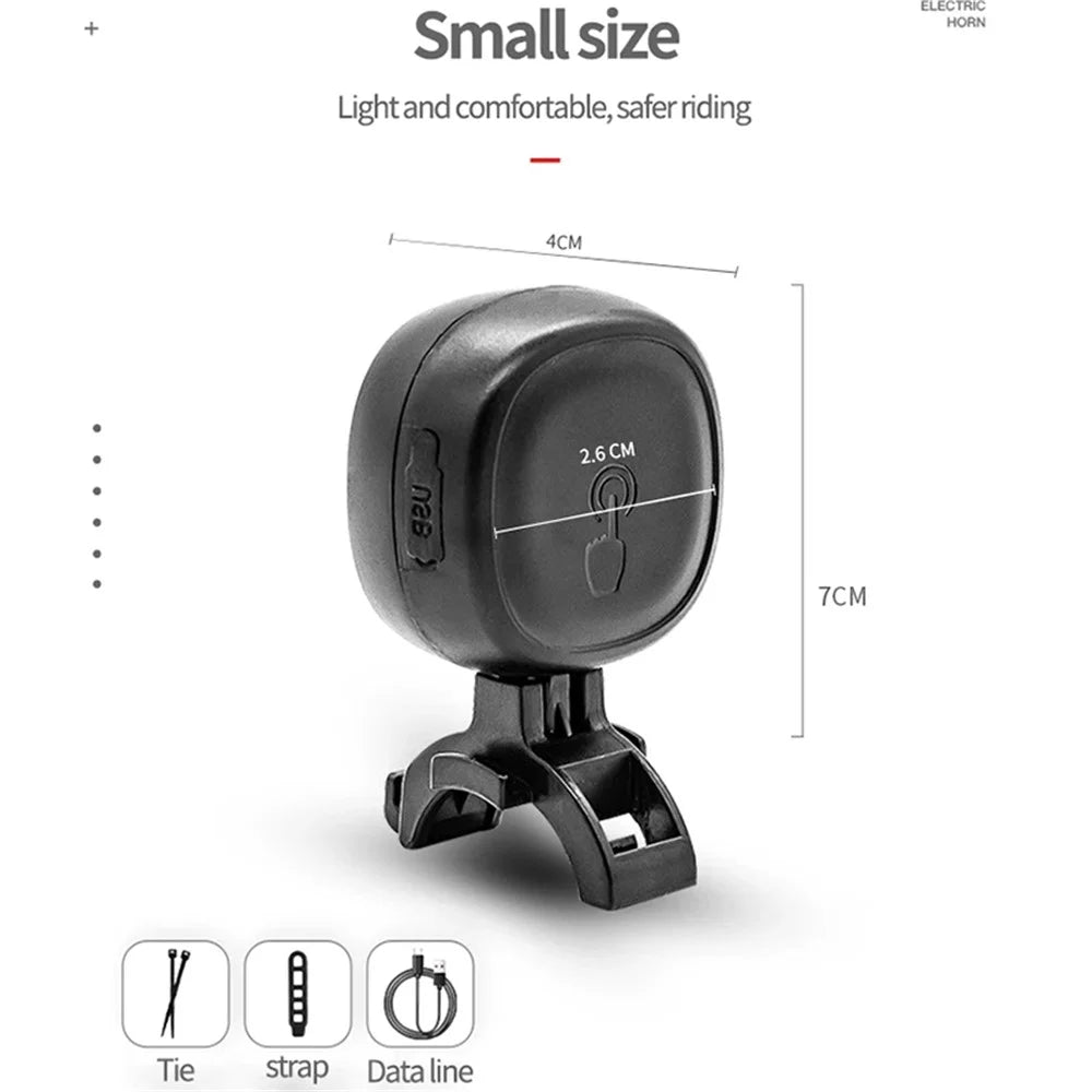 LEADBIKE LD69 Adjustable Volume Waterproof Bicycle Touch Electric Horn - Black / without Warning Light - 6