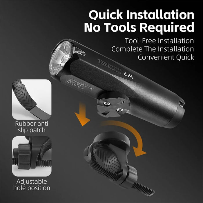 WEST BIKING YP0701404 Multifunctional Bicycle Light Sensing 600 Lumens Type-C Headlight Road Bike Light - 7
