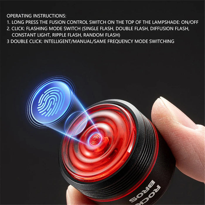 ROCKBROS BL-S2 IPX6 Waterproof 6 Modes Smart Touch Brake Sensing Bicycle Tail Light - 3