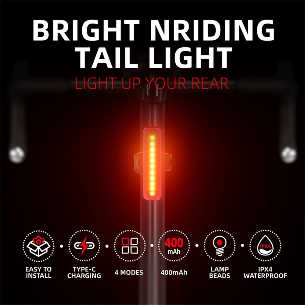 WEST BIKING YP0701359 Rechargeable Bike Tail Light 400mAh LED Bicycle Rear Light - 5