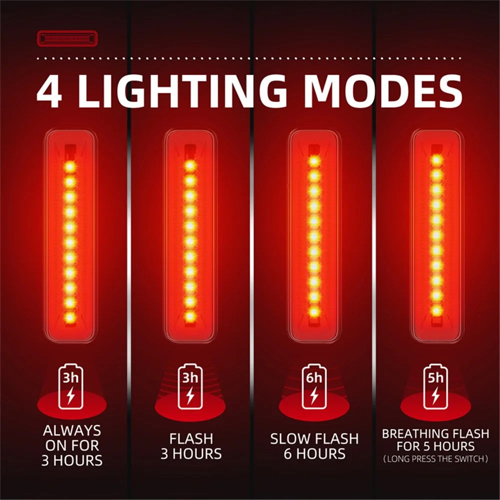 WEST BIKING YP0701359 Rechargeable Bike Tail Light 400mAh LED Bicycle Rear Light - 6