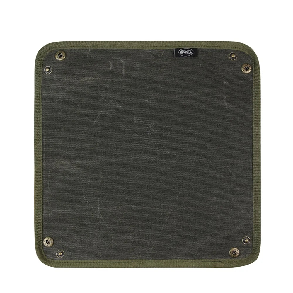 MYDAYS OUTDOOR Outdoor Foldable Waterproof Canvas Camping Desktop Storage Tray - Army Green - 2