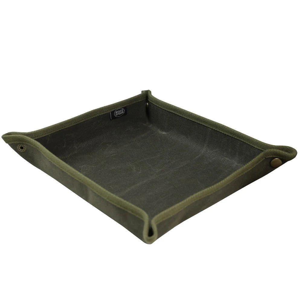 MYDAYS OUTDOOR Outdoor Foldable Waterproof Canvas Camping Desktop Storage Tray - Army Green - 5