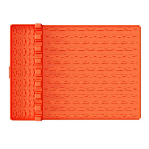 Camping BBQ Tools Silicone Mat Barbecue Grill Utensil Holder Mat - Orange - 1