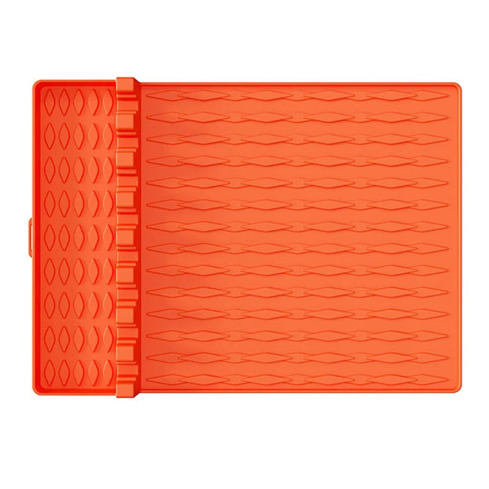 Camping BBQ Tools Silicone Mat Barbecue Grill Utensil Holder Mat - Orange - 1