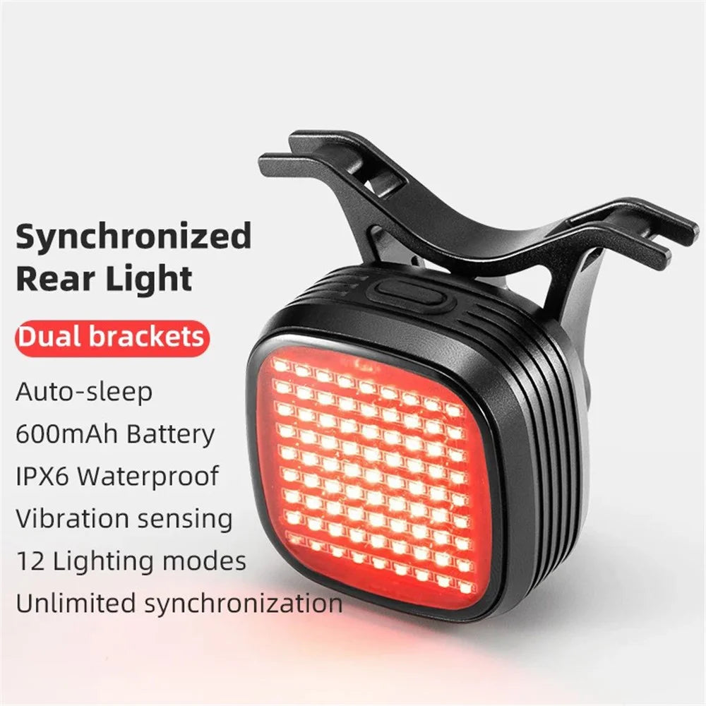 ROCKBROS R7 Waterproof Bike Cycling LED Tail Light 12 Modes Bicycle Brake Sensing Warning Lamp - 2
