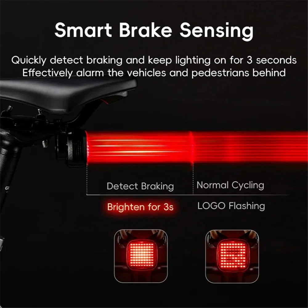 ROCKBROS R7 Waterproof Bike Cycling LED Tail Light 12 Modes Bicycle Brake Sensing Warning Lamp - 5