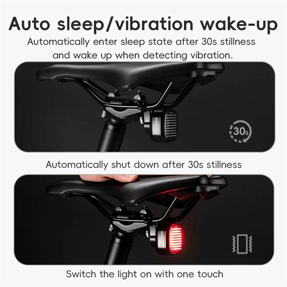 ROCKBROS R7 Waterproof Bike Cycling LED Tail Light 12 Modes Bicycle Brake Sensing Warning Lamp - 6