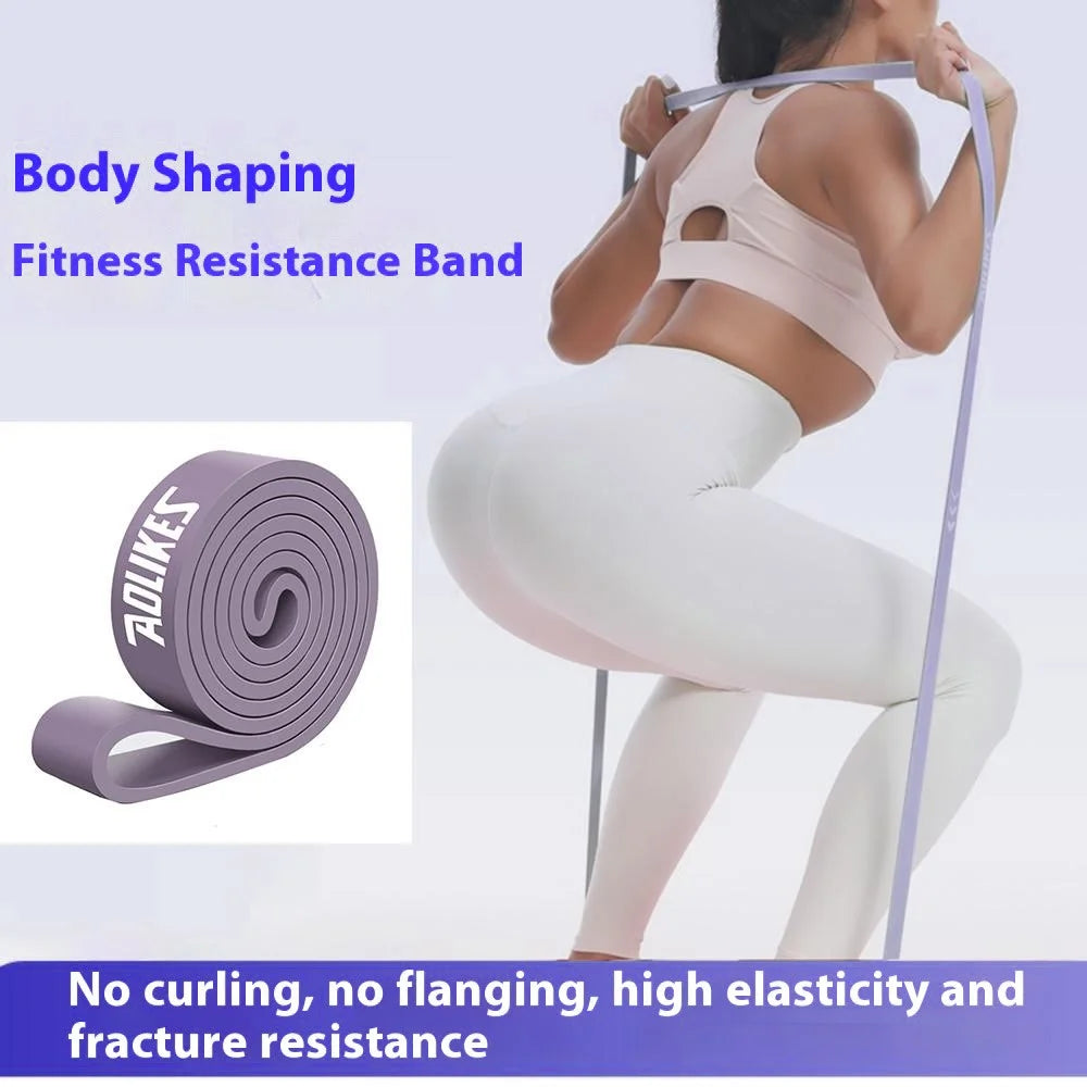AOLIKES 3612 2080x4.5x22mm 30-70lb Resistance Band Workout Stretch Band for Muscle Strength Training, Purple - 3