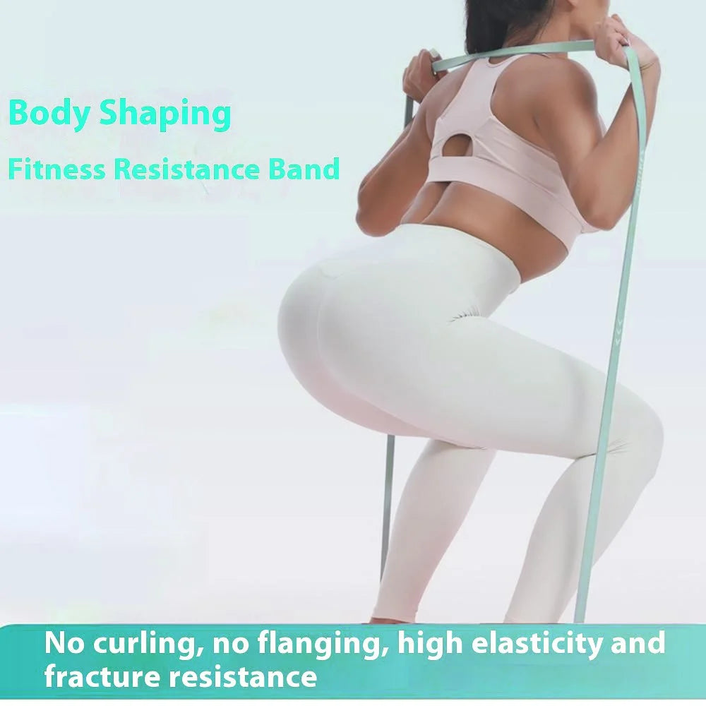 AOLIKES 3612 2080x4.5x13mm 15-35lb Resistance Band Workout Stretch Band for Muscle Strength Training, Green - 3