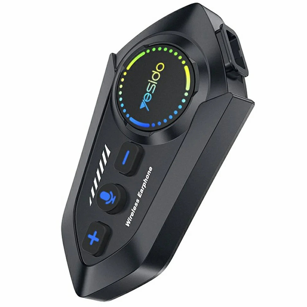 YESIDO VC19 Cycling Bluetooth-Compatible Helmet Headset Motorcycle Wireless Earphones Support Dual Phone Connection FM Radio - Black - 1