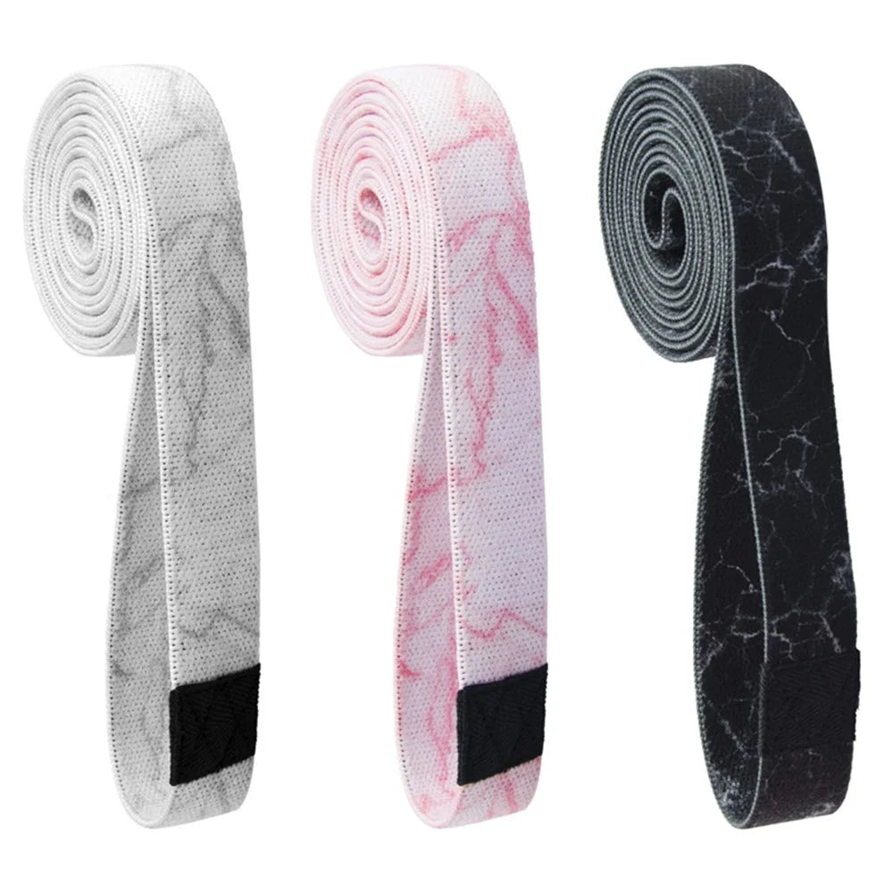 3Pcs 2m Fitness Long Resistance Band Hip Lift Yoga Fitness Booty Bands Workout Exercise Gym Equipment - Marble Pattern - 1