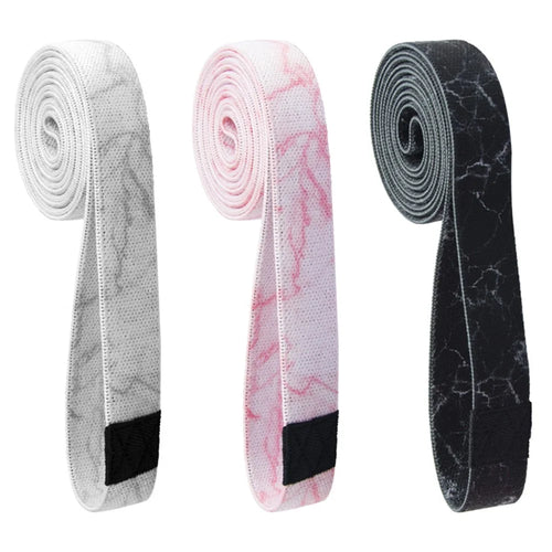 3Pcs 2m Fitness Long Resistance Band Hip Lift Yoga Fitness Booty Bands Workout Exercise Gym Equipment - Marble Pattern - 1
