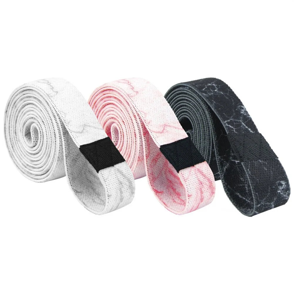 3Pcs 2m Fitness Long Resistance Band Hip Lift Yoga Fitness Booty Bands Workout Exercise Gym Equipment - Marble Pattern - 2