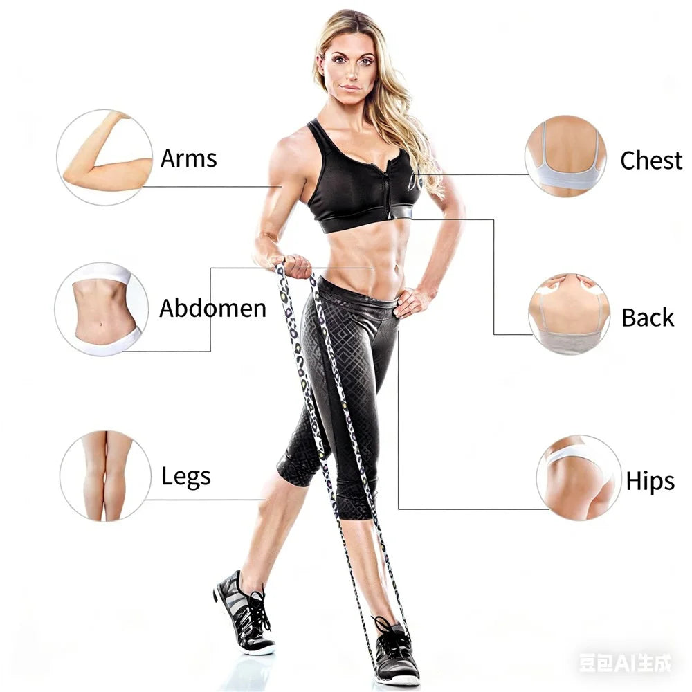 3Pcs 2m Fitness Long Resistance Band Hip Lift Yoga Fitness Booty Bands Workout Exercise Gym Equipment - Marble Pattern - 4