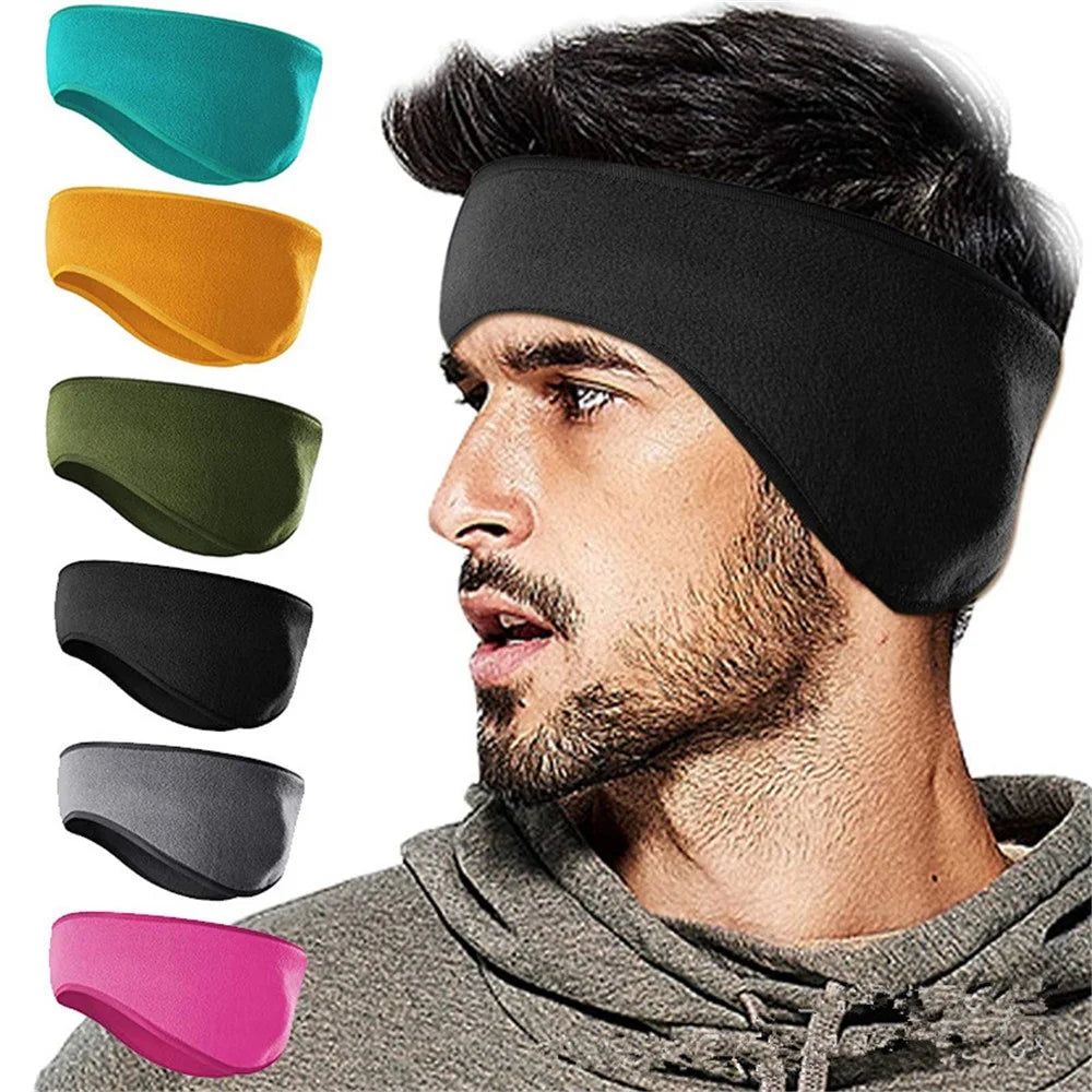 A55 Autumn Winter Ear Forehead Protection Warm Earmuff Headgear Outdoor Cycling Running Skiing Fleece Sports Headband - Red - 2