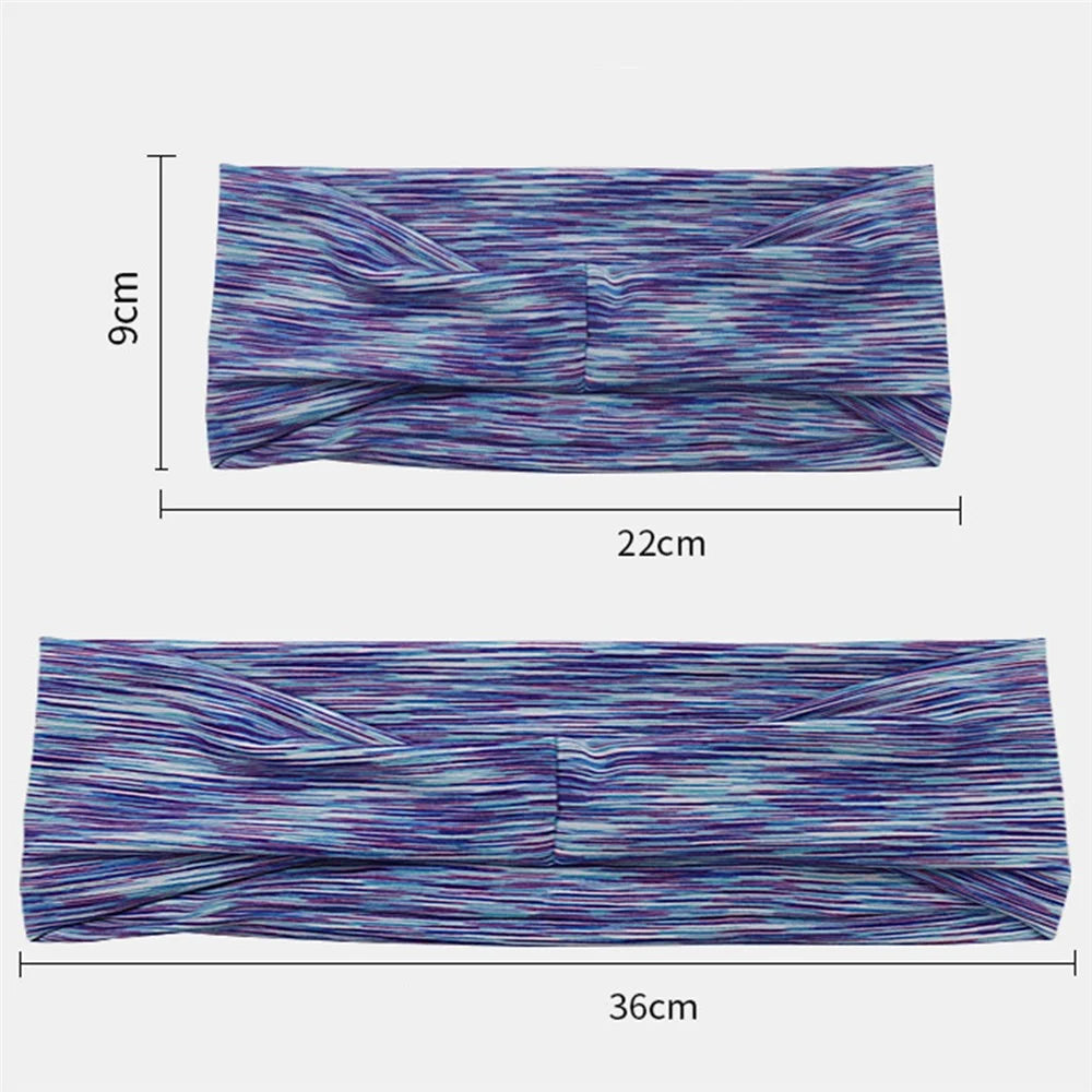 C41 Elastic Workout Sports Yoga Hair Bands Non-slip Moisture Wicking Headbands for Women and Men - Pink/Purple - 6
