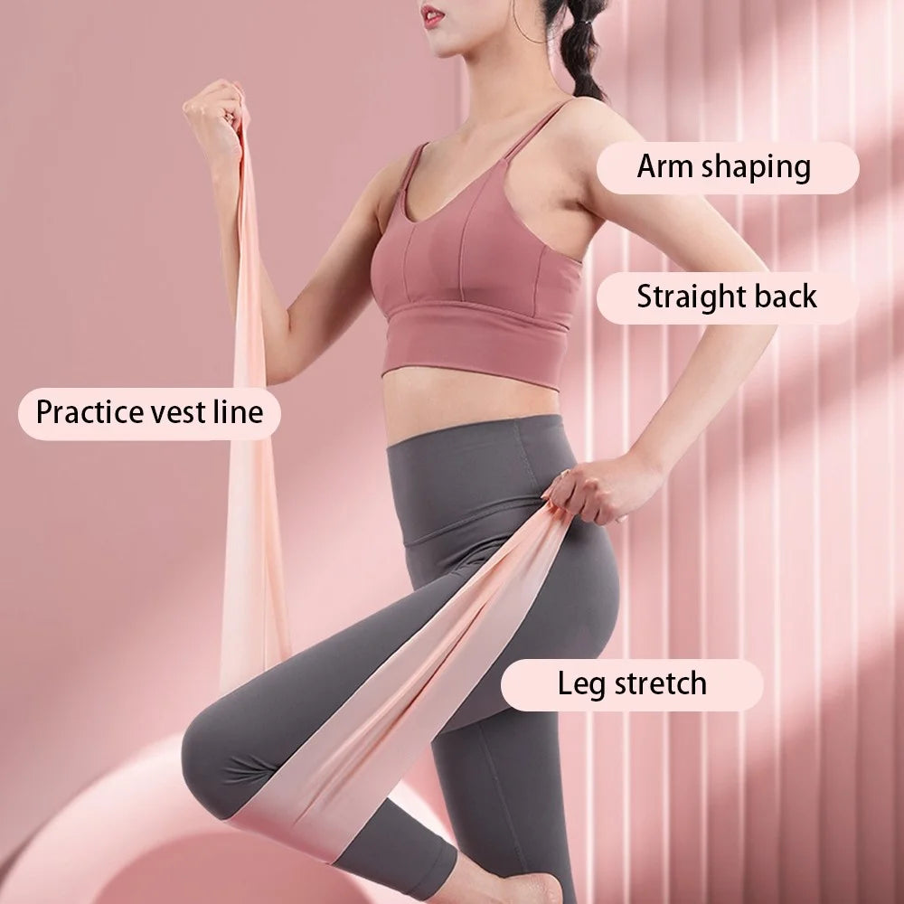 AMYUP 28 Pounds Elastic Workout Band Fitness Non-slip Yoga Resistance Band Exercise Strap for Legs and Butt - Pink - 2
