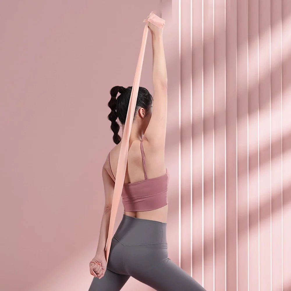 AMYUP 28 Pounds Elastic Workout Band Fitness Non-slip Yoga Resistance Band Exercise Strap for Legs and Butt - Pink - 4