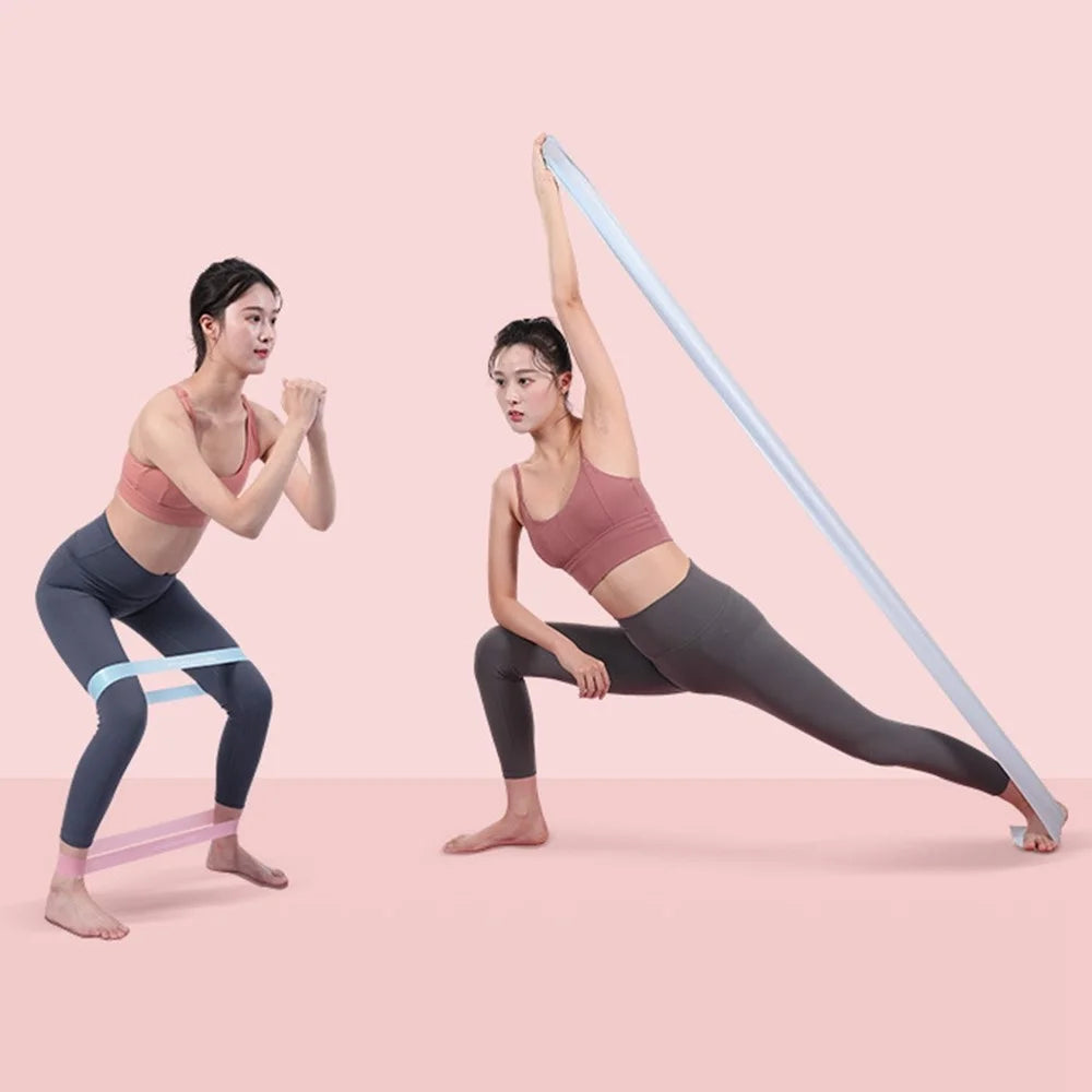 AMYUP 28 Pounds Elastic Workout Band Fitness Non-slip Yoga Resistance Band Exercise Strap for Legs and Butt - Pink - 6