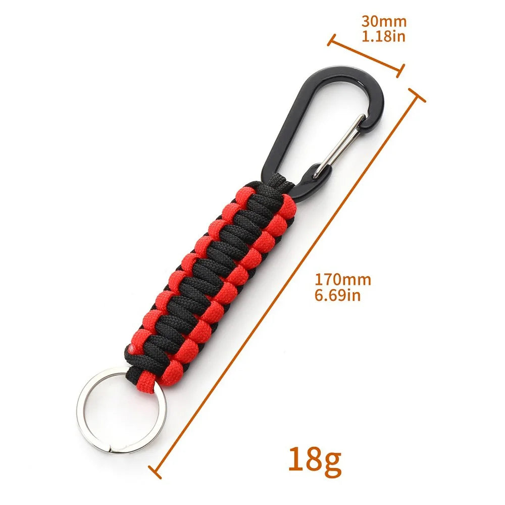 Outdoor Camping Carabiner Parachute Rope Anti-lost Braided Lanyard with Key Ring - Red+Blue - 4