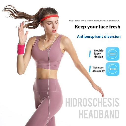 AOLIKES TD-2113 Non Slip Silicone Sweatband for Sports / Fitness Running Sweat Wicking Adjustable Headband - Red - 2