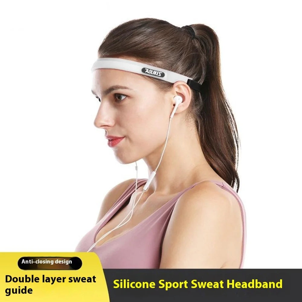 AOLIKES TD-2113 Non Slip Silicone Sweatband for Sports / Fitness Running Sweat Wicking Adjustable Headband - Red - 7