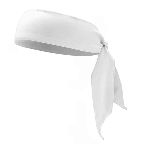 1Pc Outdoor Quick-Dry Headband Sweat-Absorbent Tennis Headscarf Elastic for Men Women - White - 1