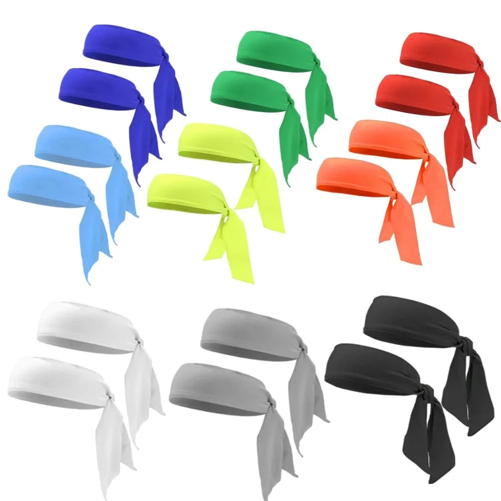 1Pc Outdoor Quick-Dry Headband Sweat-Absorbent Tennis Headscarf Elastic for Men Women - White - 7