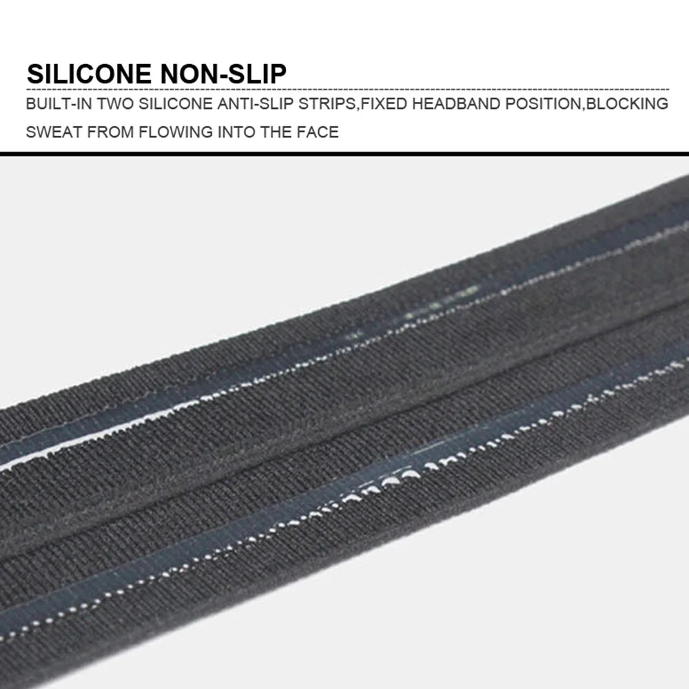 AOLIKES TD-2110 Non-Slip Heat-Dissipated Elastic Outdoor Sport Headbands Indoor Workouts Hair Headbands Sweatbands - Black - 2