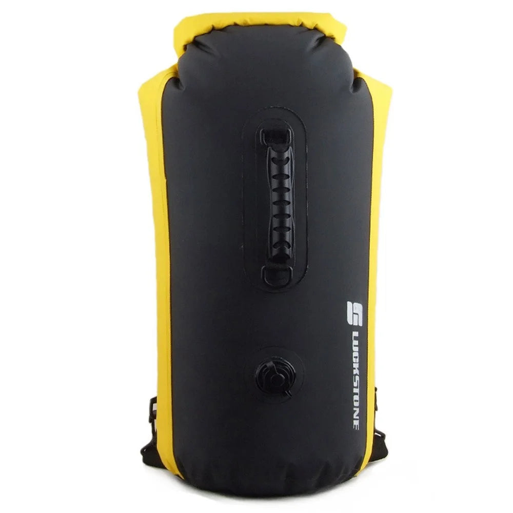 LUCKSTONE FSD3003003 60L Waterproof Dry Bag with Air Spout Dry Wet Separation Outdoor Swimming Storage Foldable Bag - Yellow/Black - 1