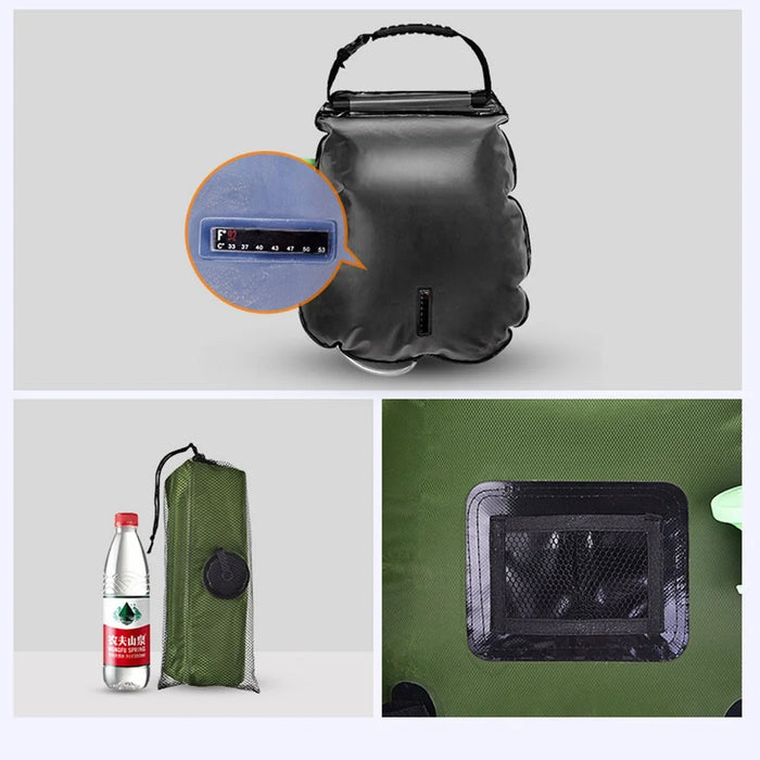AOTU AT6628 20L Portable Shower Bag Solar Heating Shower Bag for Outdoor Camping Hiking - Black - 6