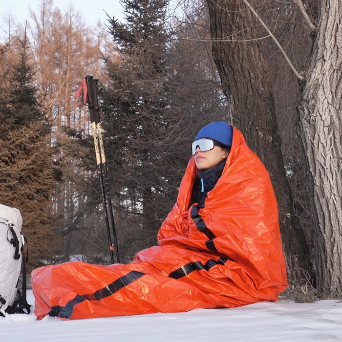 LUCKSTONE Outdoor Thermal Aluminum Film Emergency Survival Sleeping Bag with Storage Bag - 5