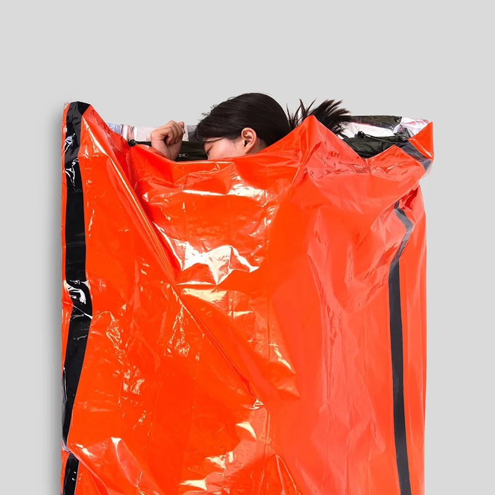 LUCKSTONE Outdoor Thermal Aluminum Film Emergency Survival Sleeping Bag with Storage Bag - 6