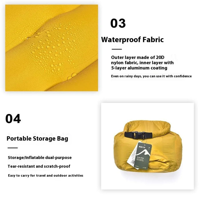 WIDESEA AM-01Y Ultralight Inflatable Sleeping Pad for Camping Hiking Portable Air Mattress with Storage Bag - 6