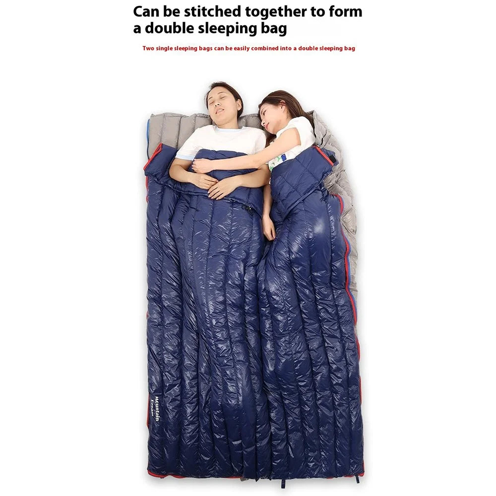 MOUNTAIN DREAM 600g Goose Down Ultra Light Portable Camping Sleeping Bag with Storage Pouch - Blue - 2