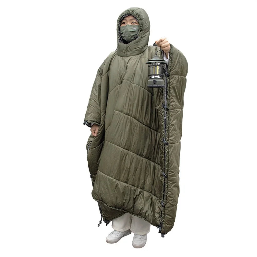 Outdoor Multifunctional Cloak Hammock Cover Winter Camping Sleeping Bag Windproof Thermal Insulation Thickened for Hiking / Backpacking - 1