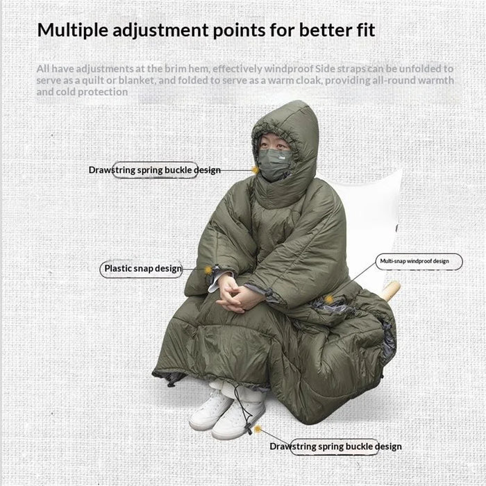 Outdoor Multifunctional Cloak Hammock Cover Winter Camping Sleeping Bag Windproof Thermal Insulation Thickened for Hiking / Backpacking - 5