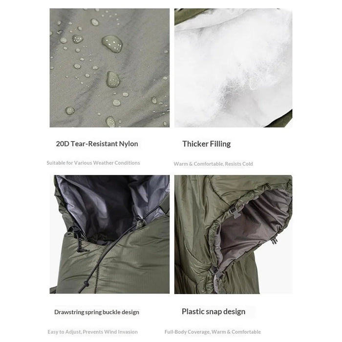 Outdoor Multifunctional Cloak Hammock Cover Winter Camping Sleeping Bag Windproof Thermal Insulation Thickened for Hiking / Backpacking - 7
