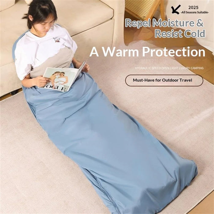 190 x 75cm Ultralight Adult Envelope Sleeping Bag for Outdoor Camping Travel Mountaineering - Blue - 2