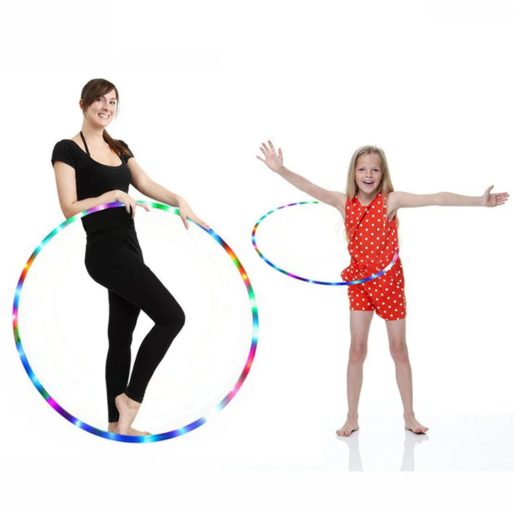 90cm LED Fitness Hoop Colorful Light Up Detachable Waist Hoop for Sports Training - 5