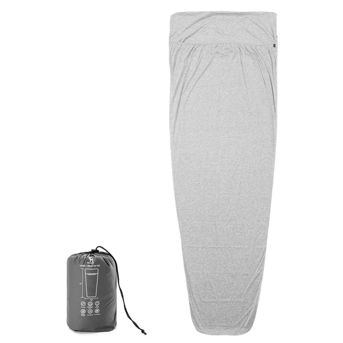 QUNATURE 600178 Sleeping Bag Liner 215x80cm Portable Travel Sheet Dustproof Warm Inner for Camping - Light Gray - 1