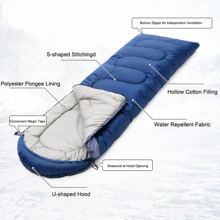BSWOLF BSW-SL065 1KG Sleeping Bag Body Protection Sleeping Cover Backpacking Sleeping Bag Comfortable Camping Gear - Navy Blue - 7
