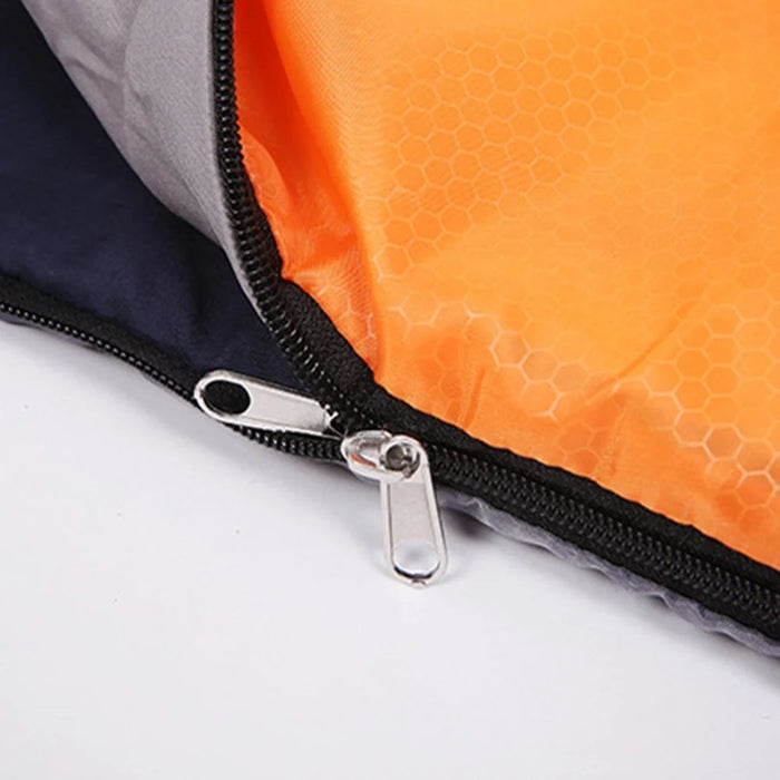 DESERT&FOX Double Sleeping Bag 2 Person Outdoor Camping Hiking Thick Sleeping Bag with 2 Pillows - Orange/Grey - 7