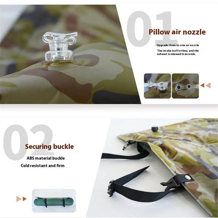 ZC-9#25 Self Inflating Sleeping Pad Camping Mattress Sleeping Mat for Camping Hiking - Army Green - 3