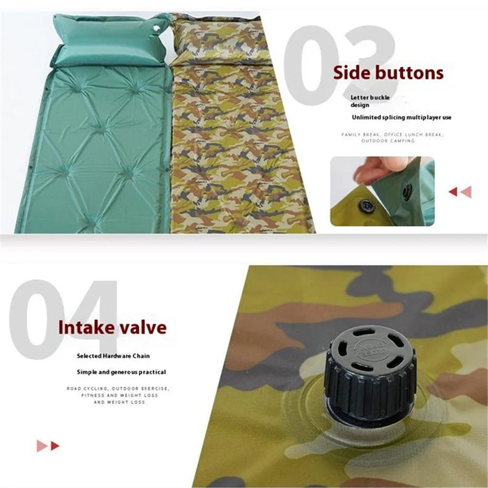 ZC-9#25 Self Inflating Sleeping Pad Camping Mattress Sleeping Mat for Camping Hiking - Army Green - 4