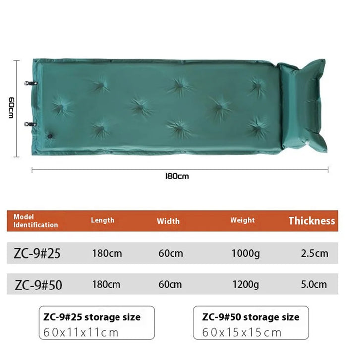 ZC-9#25 Self Inflating Sleeping Pad Camping Mattress Sleeping Mat for Camping Hiking - Army Green - 6
