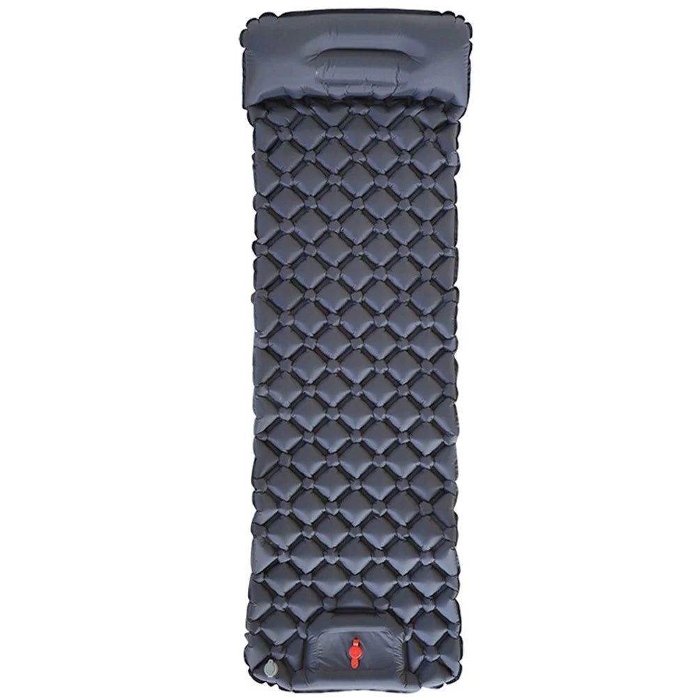 LX-T04 Easy Inflatable Camping Mattress Sleeping Mat TPU+Nylon Sleeping Pad - Navy Blue - 1